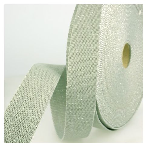 Sangle Coton 30 mm Lurex uni Vert gris x1m