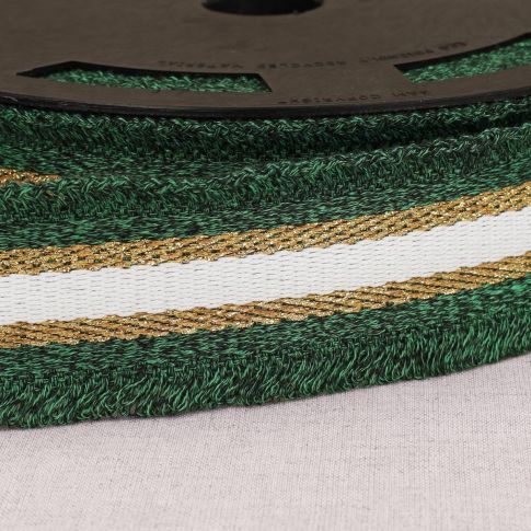Sangle frangette Lurex 50 mm Vert x1m