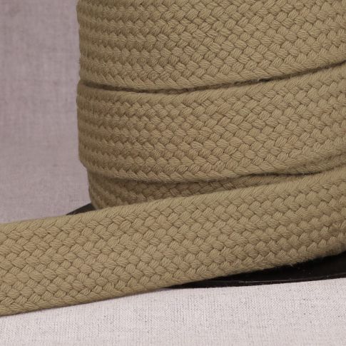 Sangle Coton tressée 30 mm Taupe x1m