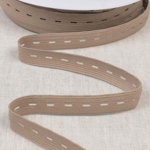Elastique Boutonnière 15 mm Beige