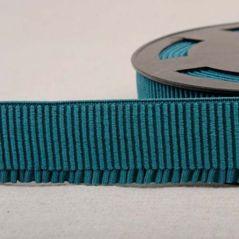 Elastique Bord Côte 40 mm Bleu canard x1m