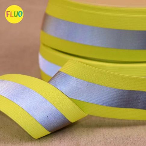 Elastique Réfléchissant 38 mm Jaune fluo