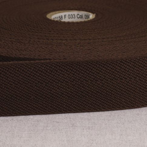 Elastique plat 33 mm Spécial ceinture Marron foncé x1m