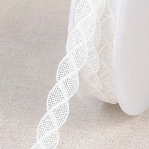 Guipure chainette 13 mm Blanc x1m