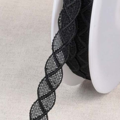 Guipure chainette 13 mm Noir x1m