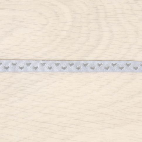Galon surpiqué coeur 9 mm Gris x1m