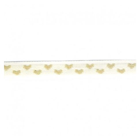 Galon surpiqué coeur 9 mm Ecru x1m