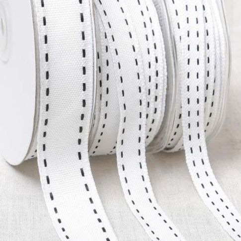 Galon point sellier 15 mm Blanc x1m