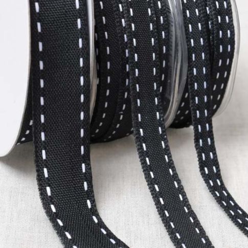 Galon point sellier 15 mm Noir x1m
