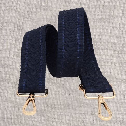 Sangle pour sac 40 mm Chevrons Bleu marine x1