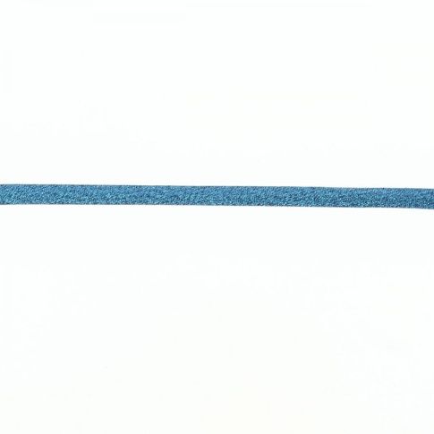Cordon spaghetti brillant 7 mm Frou-Frou Bleu x1m