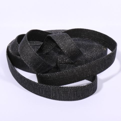 Sangle Coton 30 mm Lurex uni Noir x1m