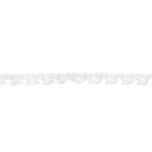 Galon pompon mini floches 8 mm Blanc x1m