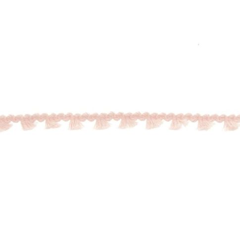 Galon pompon mini floches 8 mm Rose pâle x1m
