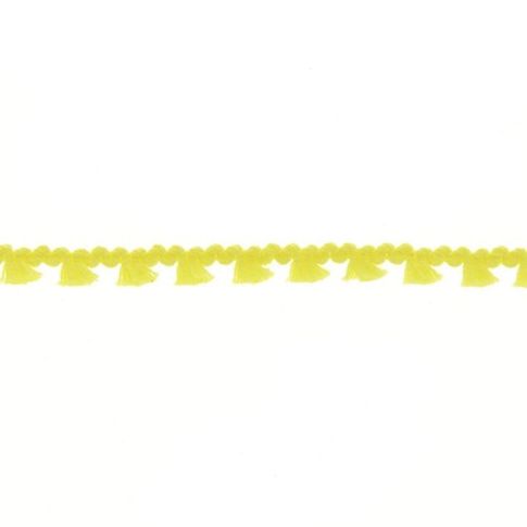 Galon pompon mini floches 8 mm Jaune x1m