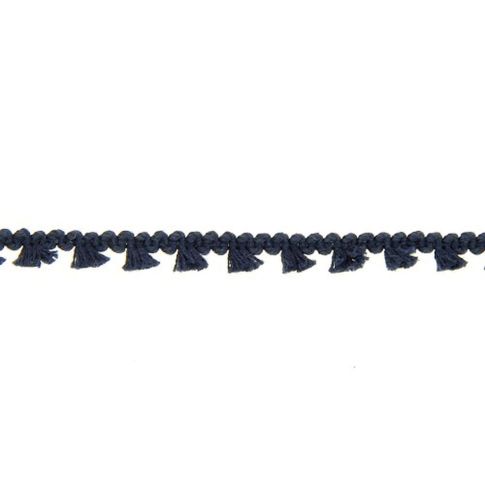 Galon pompon mini floches 8 mm Bleu marine x1m