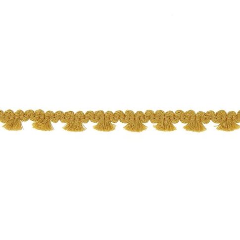 Galon pompon mini floches 8 mm Moutarde x1m