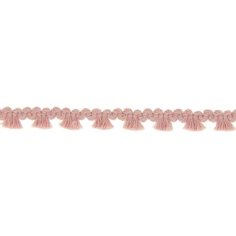 Galon pompon mini floches 8 mm Rose x1m