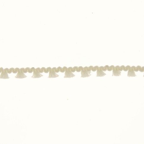 Galon pompon mini floches 8 mm Ecru x1m
