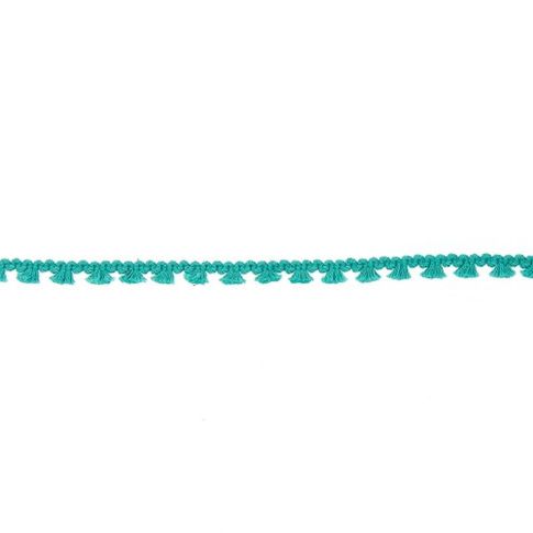 Galon pompon mini floches 8 mm Turquoise x1m