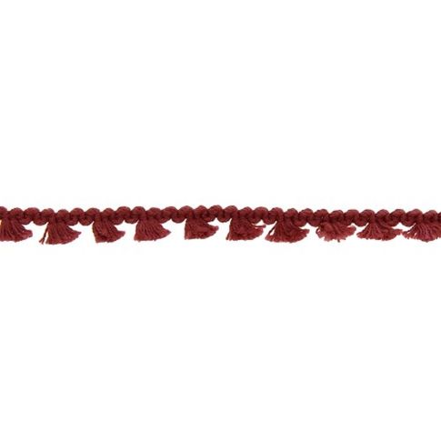 Galon pompon mini floches 8 mm Bordeaux x1m