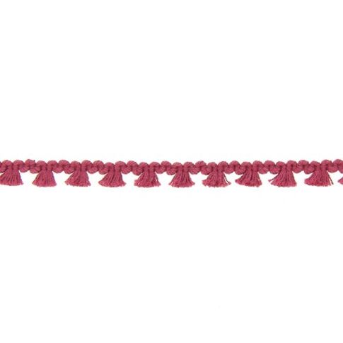 Galon pompon mini floches 8 mm Framboise x1m