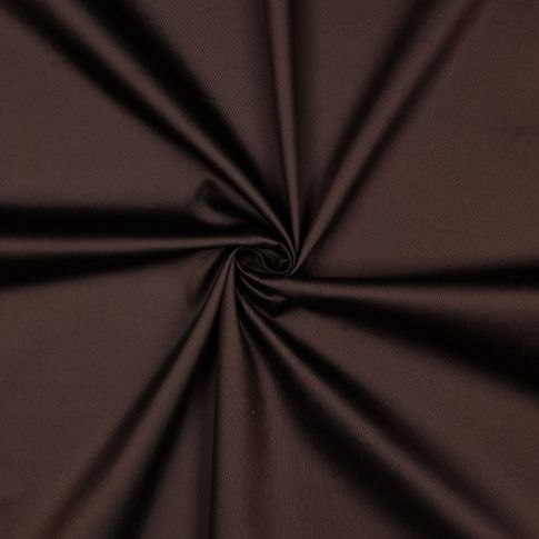 Coupon Tissu Satin de Coton uni Marron chocolat - Coupon de 30 cm