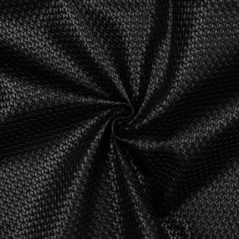 Tissu Simili cuir Tissé uni Noir