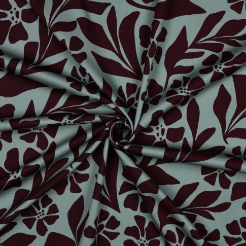 Tissu Viscose stretch imprimé Rosella Vert sauge