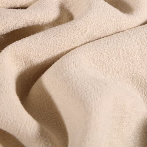 Coupon Tissu Lin lavé Viscose uni Ivoire - Coupon de 20 cm