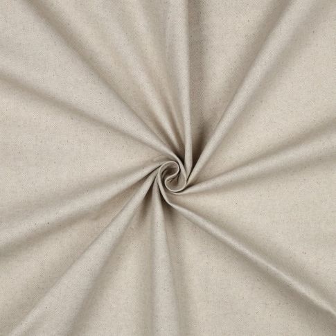 Tissu Toile Coton Canvas Enduit aspect Lin Naturel