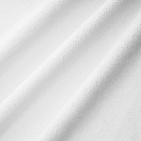 Coupon Tissu Minky Ultra doux Ras Blanc x10cm - Coupon de 140 cm