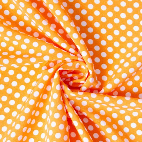 Tissu Mousseline lourde Koshibo pois blanc sur fond Jaune