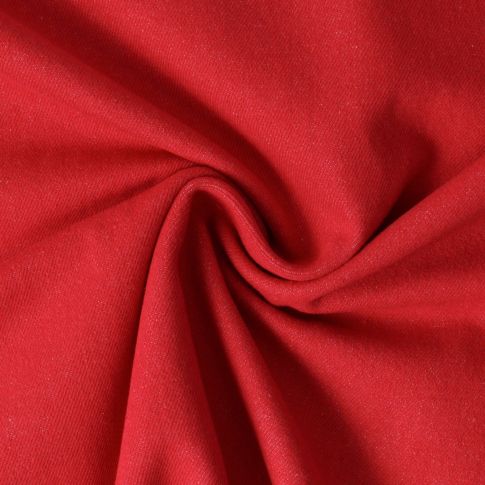 Tissu Jean Denim Lucky sur fond Rouge
