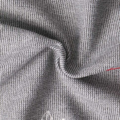 Tissu Maille Polyester Roses brodées sur fond Gris