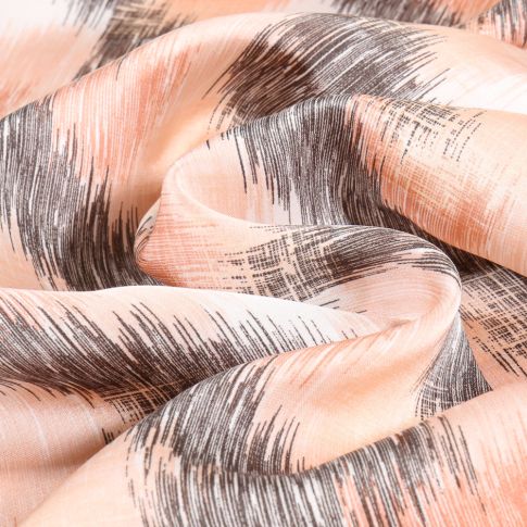 Tissu Satin de Viscose Griff sur fond Rose poudré