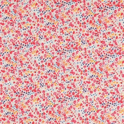 Coupon Tissu Liberty of London Phoebe Rouge et bleu - Coupon de 30 cm