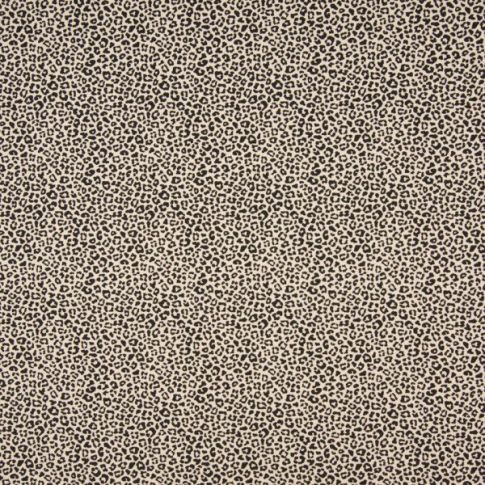 Coupon Tissu Jersey Coton Motif Léopard Marron sur fond Beige sable - Coupon de 130 cm