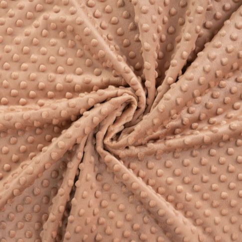 Coupon Tissu Minky Ultra doux Pois uni Saumon - Coupon de 20 cm