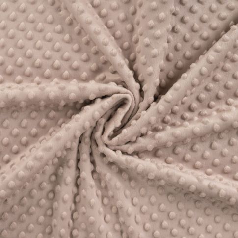 Coupon Tissu Minky Ultra doux Pois uni Beige sable - Coupon de 20 cm