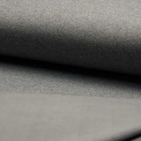 Coupon Tissu Softshell chiné envers polaire  Gris clair - Coupon de 60 cm