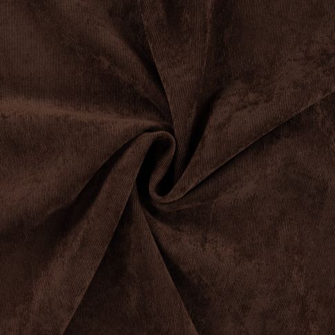 Coupon Tissu Velours milleraies uni Marron foncé - Coupon de 200 cm