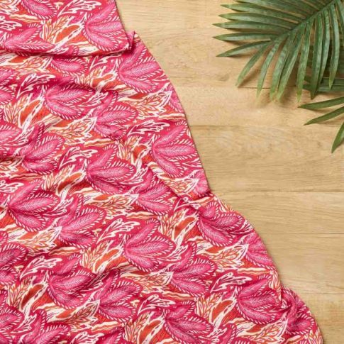 Tissu upcycling Coupon de 2 m Viscose Craftine fuchsia