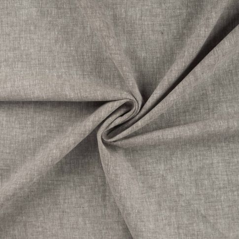 Tissu Lin Coton uni Taupe chiné