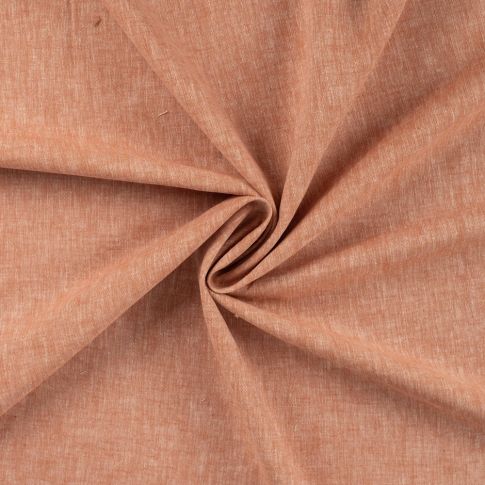 Tissu Lin Coton uni Rouille chiné