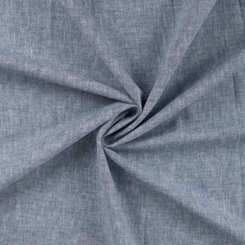 Tissu Lin Coton uni Bleu marine chiné