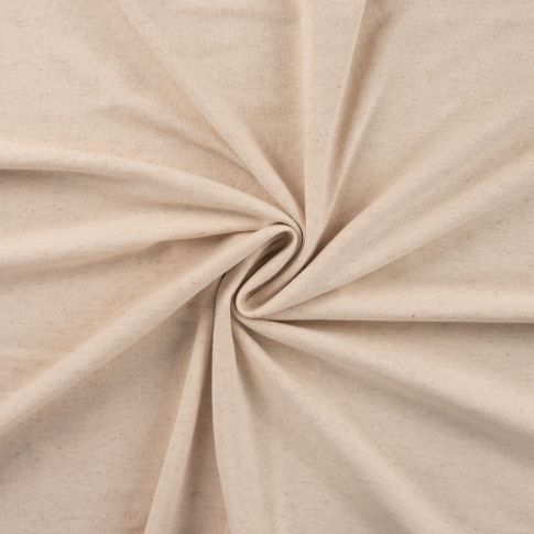 Tissu Jersey Coton Lin uni Beige chiné