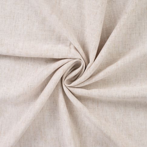 Tissu Lin Coton uni Blanc chiné