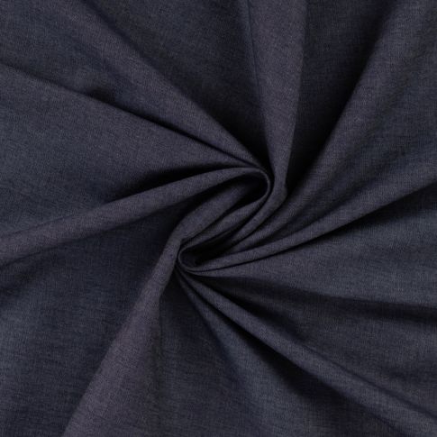 Tissu Jeans denim Coton uni Bleu nuit