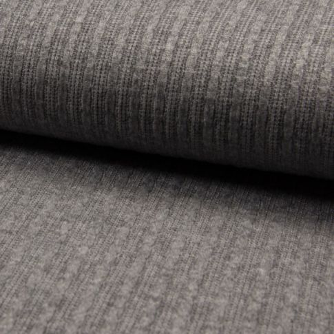 Coupon Tissu Maille Craftine Box Soft Grey Gris - Coupon de 90 cm